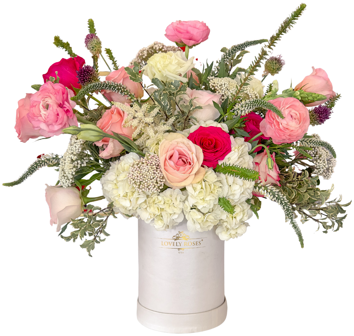 Arreglo floral premium en caja Lovely Roses