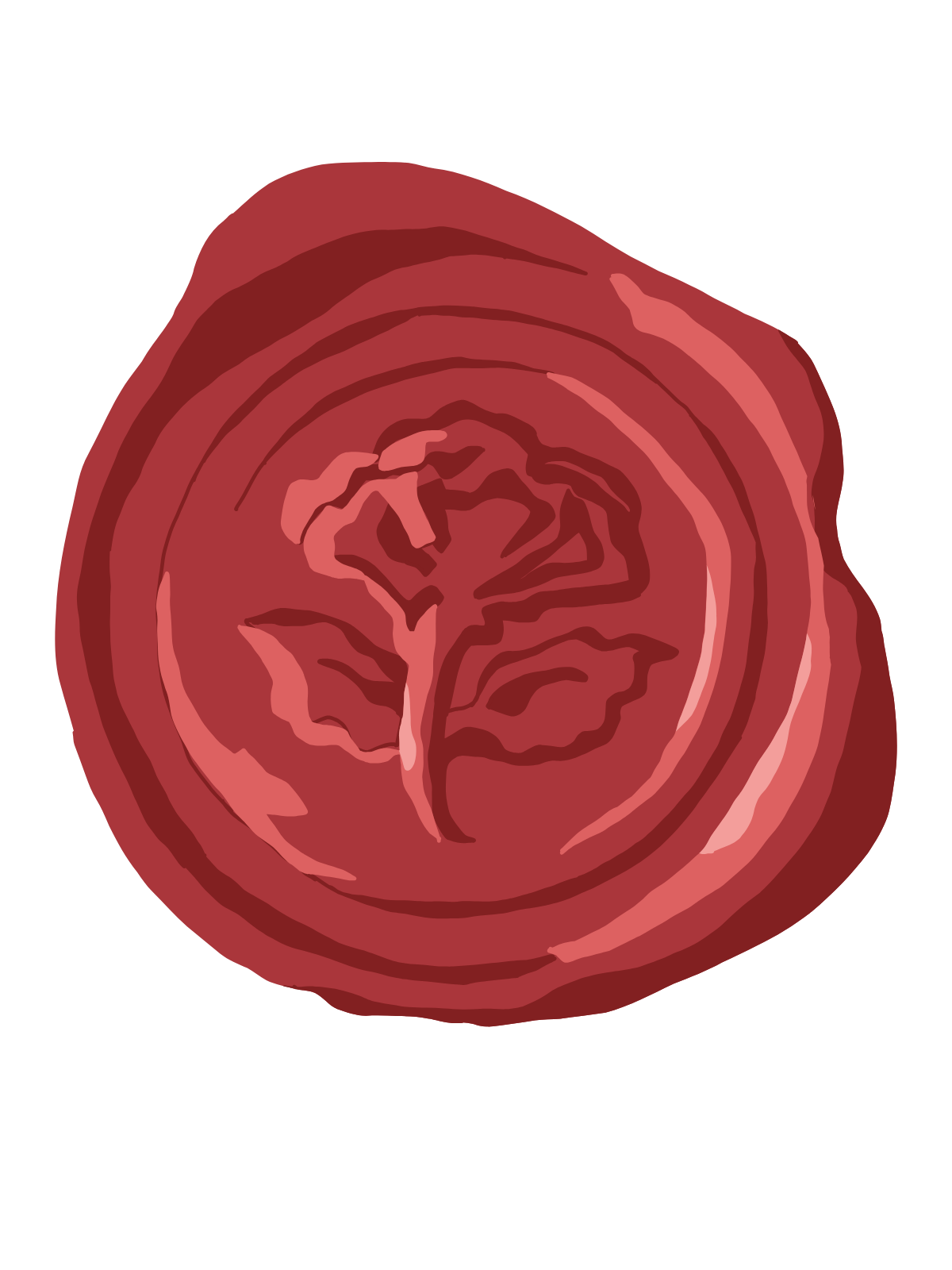 Sello de cera con una rosa